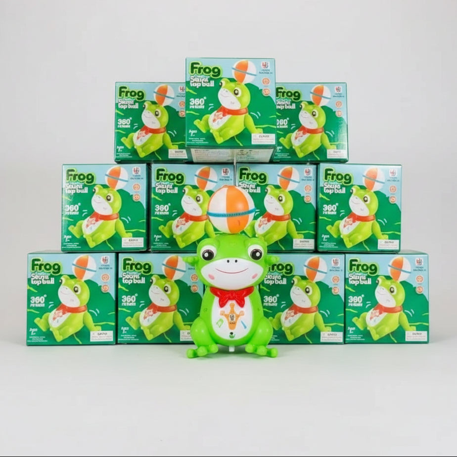 Light Music Frog Stunt Top Ball Toy