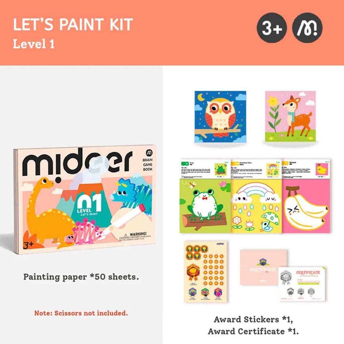 Mideer Level Up Brain Gamebook Let's Stick Level 1 To 3
