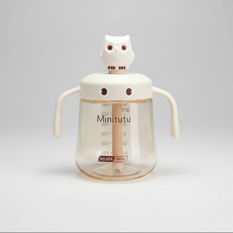 Minitutu Cartoon Owl PPSU Milk Cup 330ml 12M+