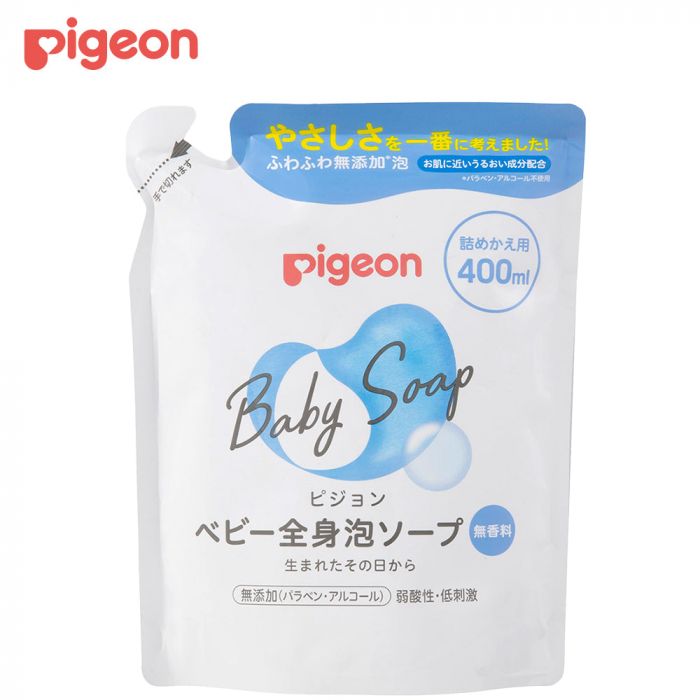 Pigeon Baby Body Foam Soap Fragrance Free Refill 400ml
