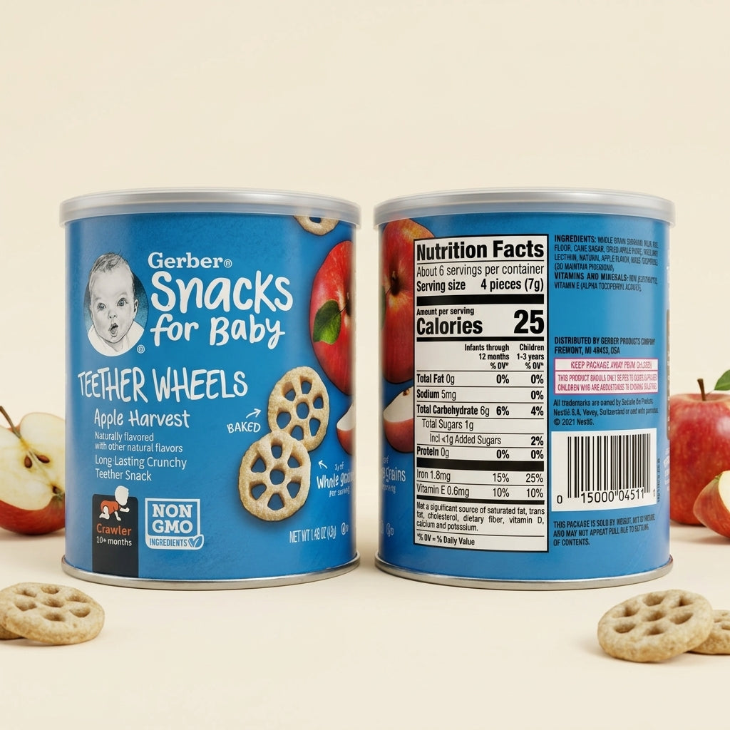 Gerber Snacks for Baby Teether Wheels Apple Harvest 42g