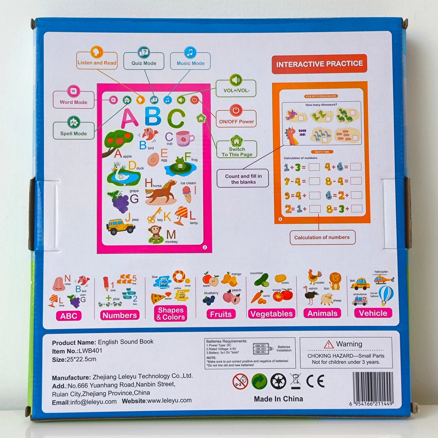 Leleyu Sound Book LWB401 Let's Talk English Book 3Yrs+