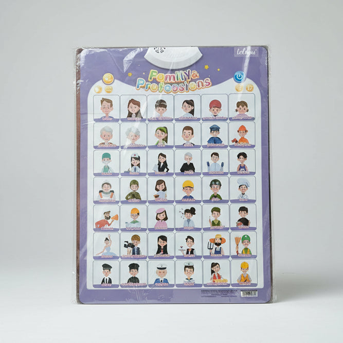 Leleyu Electronic Interactive Learning Wall Poster LWG011 Family & Professions 3Yrs+