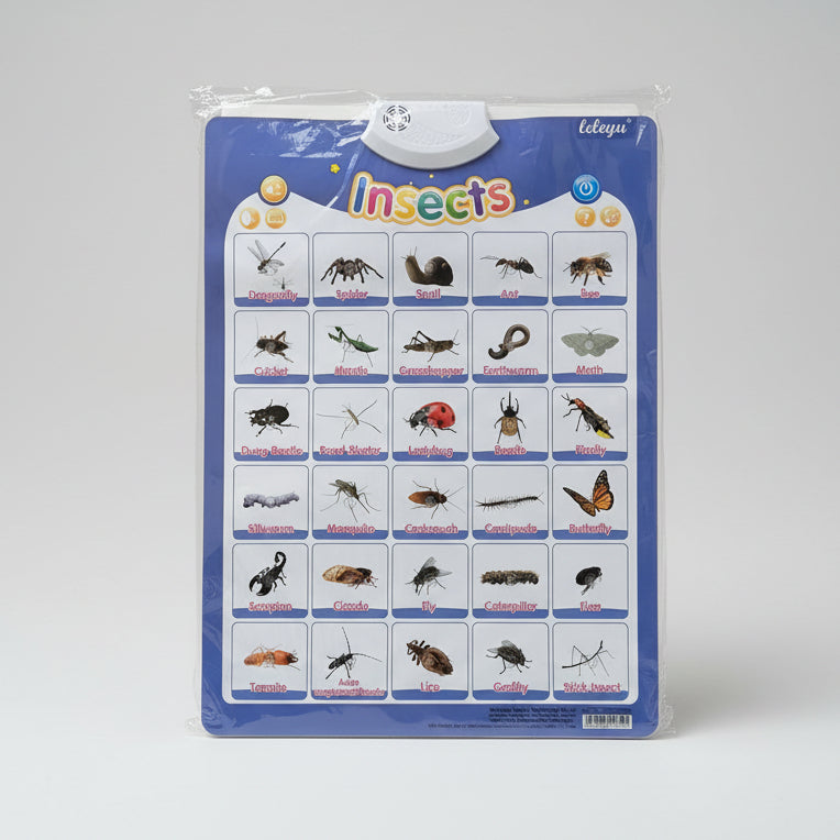 Leleyu Electronic Interactive Learning Wall Poster LWG012 Insects 3Yrs+