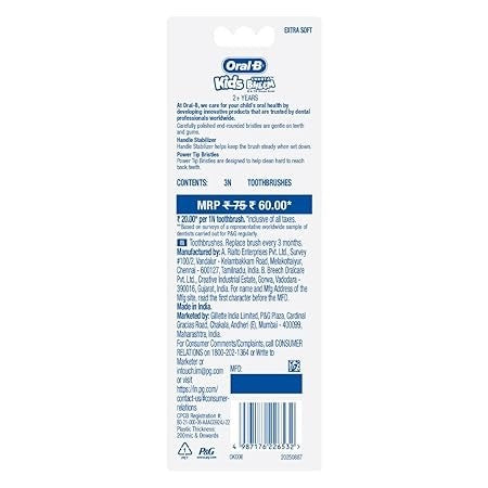 Oral-B Kids CHHOTA BHEEM Extra Soft Toothbrush 3Pcs Set