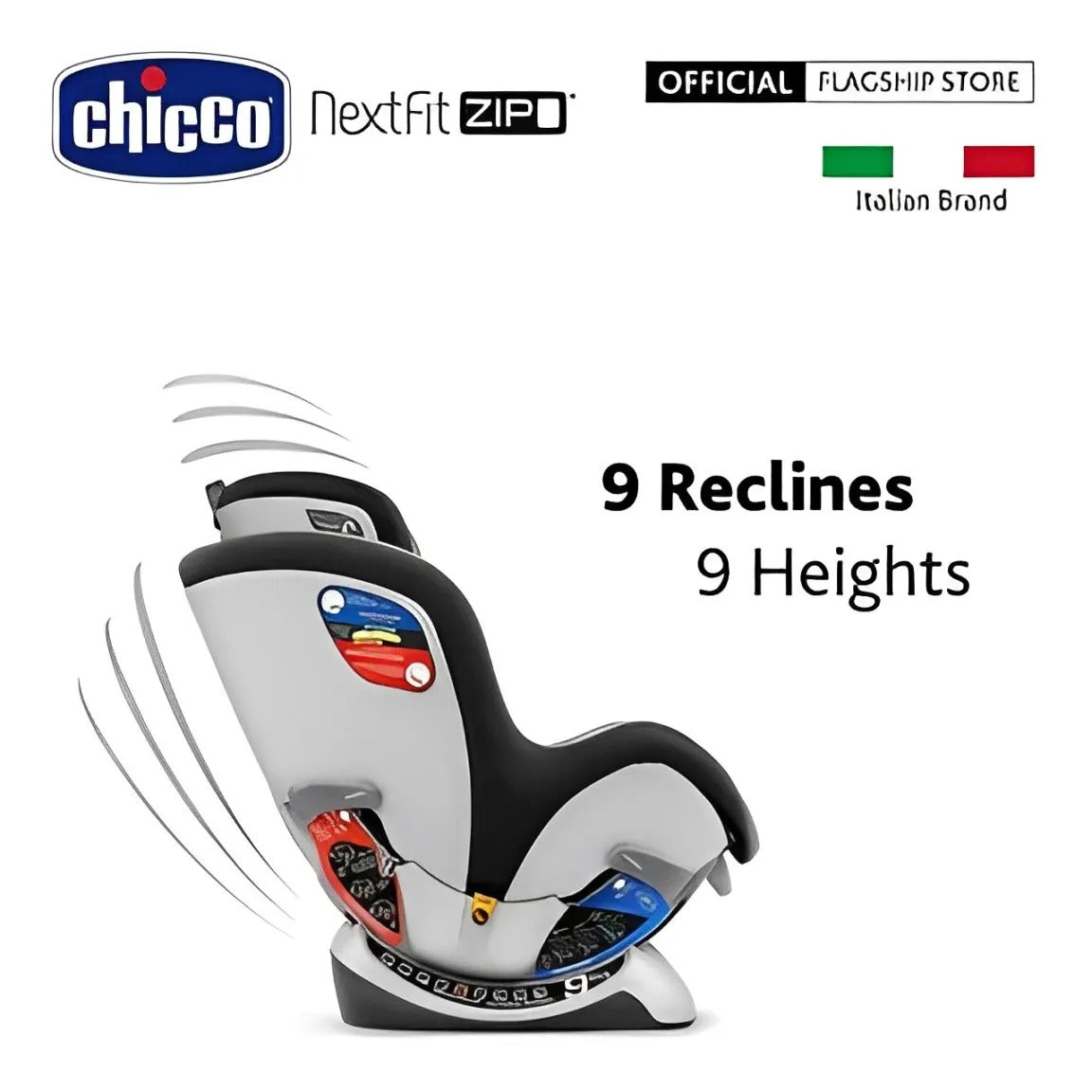 Chicco NextFit Zip Convertible Baby Car Seat (Carbon Color) (2.2-29.5Kg) 0M+