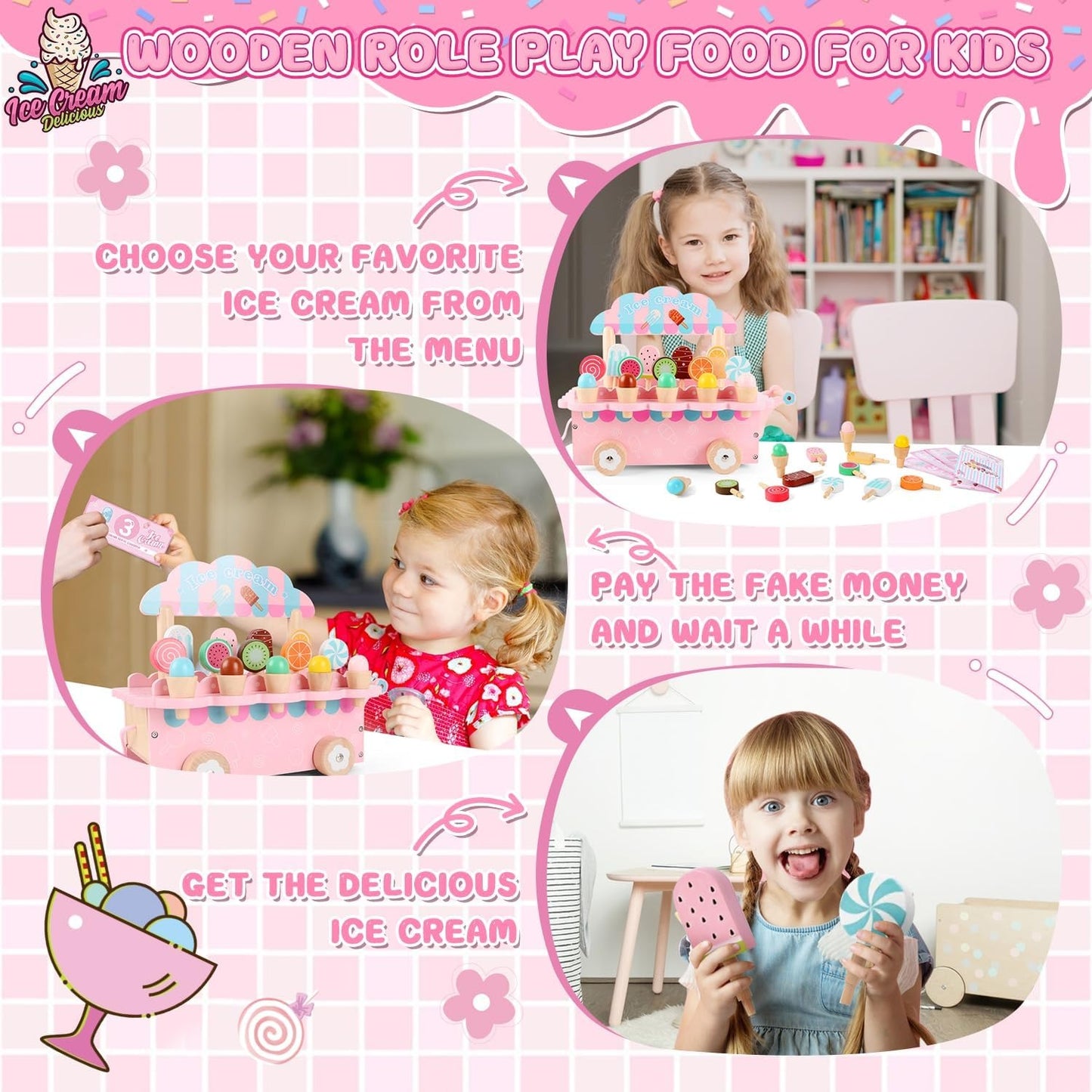 Kabeiqi Denmark Ice Cream Truck Combination Toy 36M+