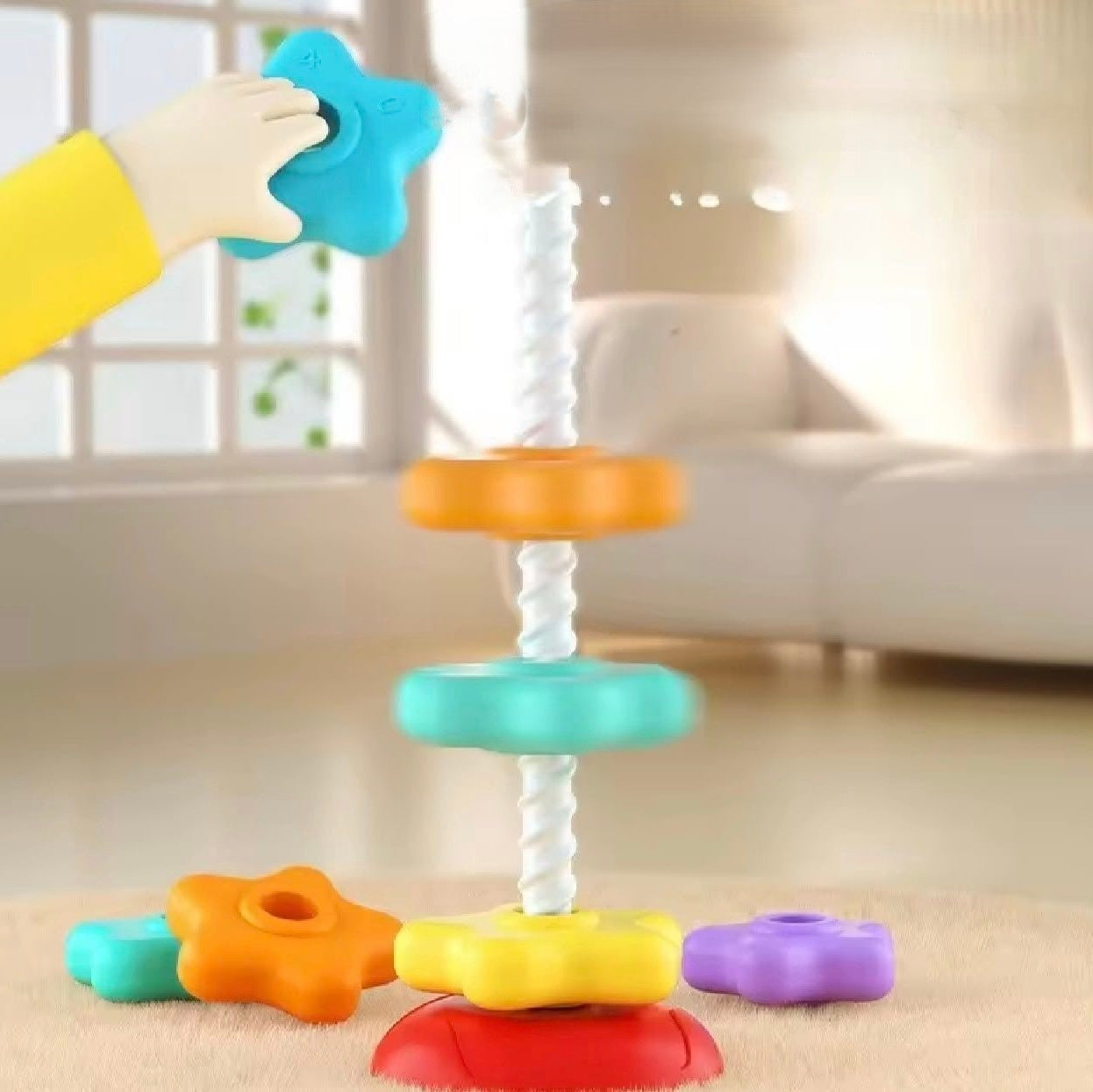 Early Learning Rainbow Spinning Tower