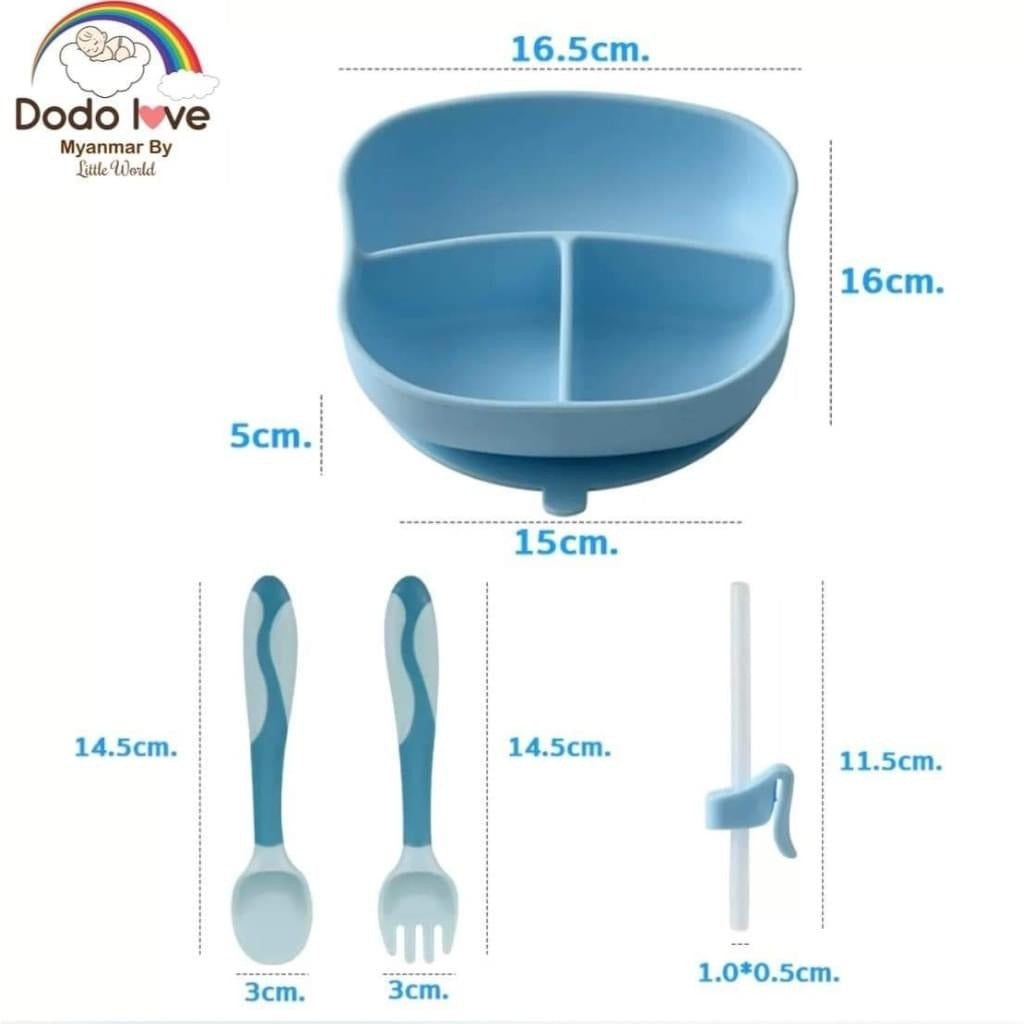Dodo Love Silicone Plate Blue & Pink