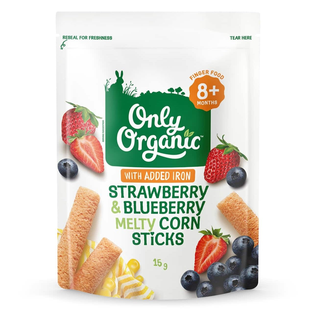 Only Organic Melty Corn Sticks 15g 8M+