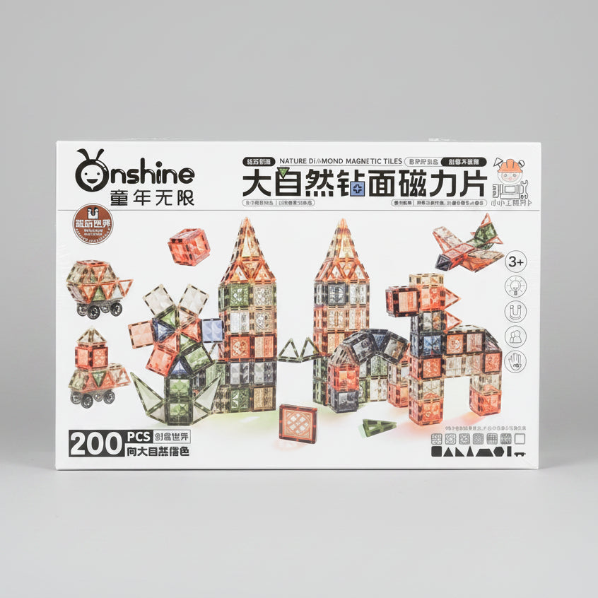 Onshine Natural Diamond Magnetic Tiles Toy 200Pcs