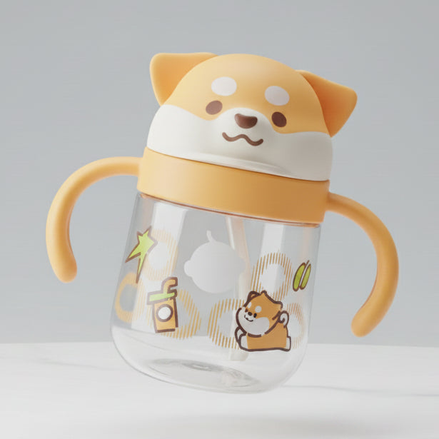BabyCare Shiba Inu PPSU Training Cup Orange & Pink 340ml 6M+