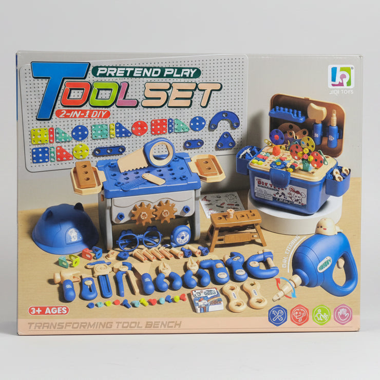 JIQI Toys Pretend Play Tool Set 2 in 1 DIY Toy