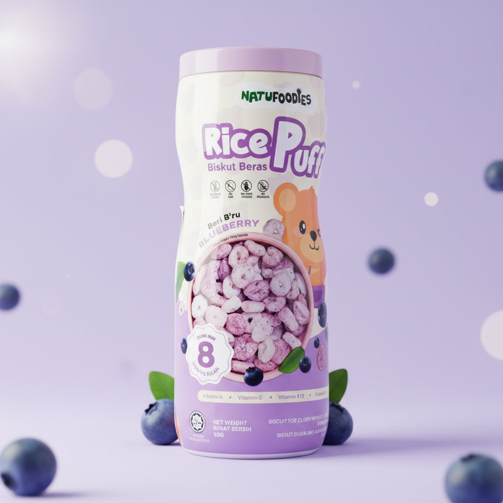 Natufoodies Rice Puff Four Flavours 60g 8M+