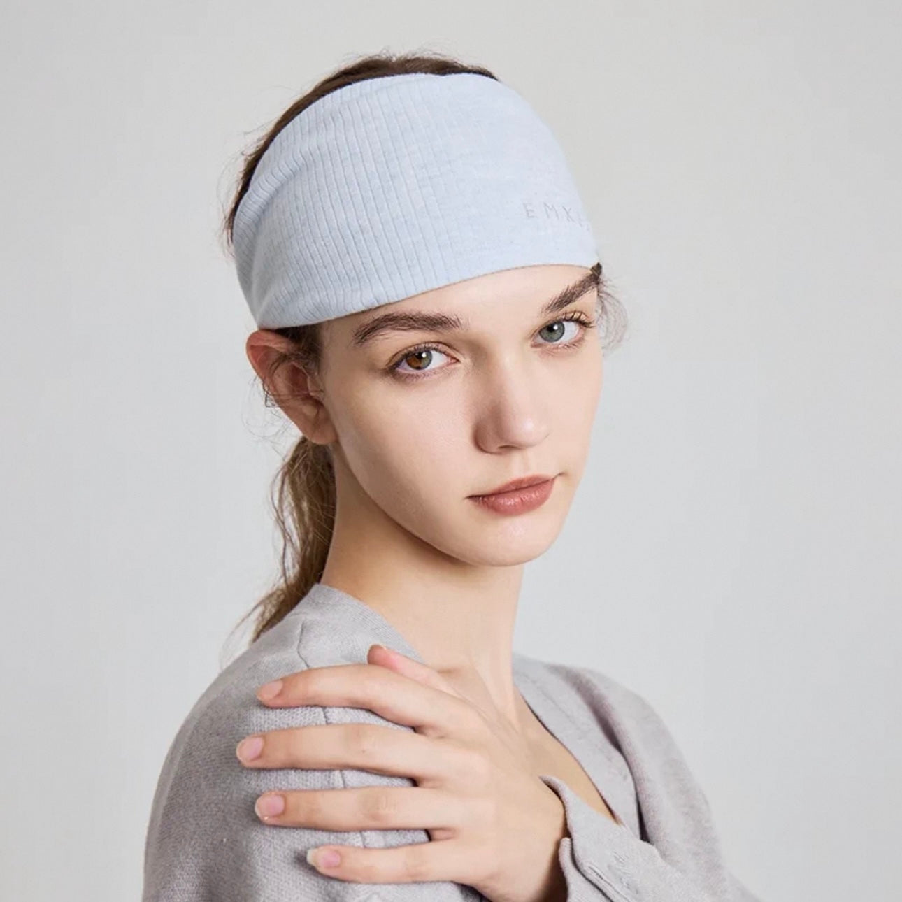 EMXEE Postpartum Head Scarf Light Blue 53cm