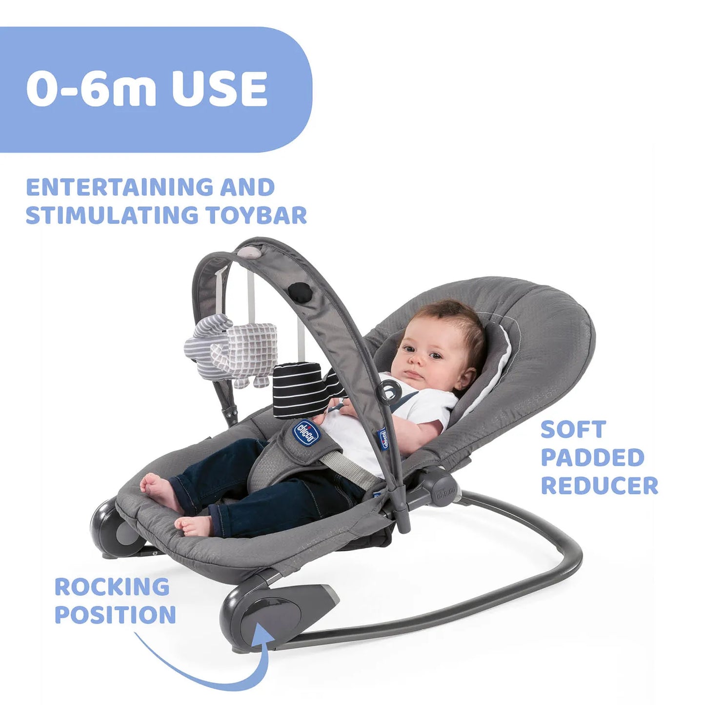 Chicco Hoopla Baby Bouncer (Moon Grey & Foxy)