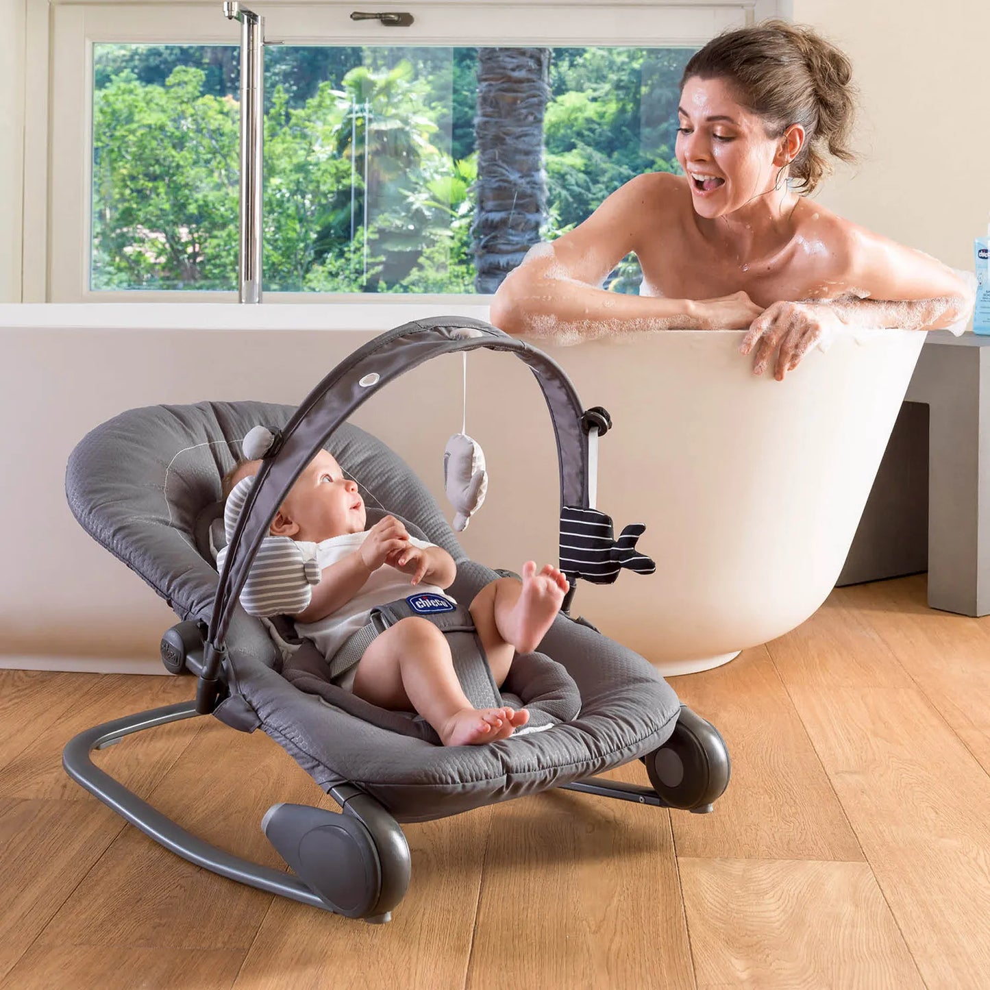 Chicco Hoopla Baby Bouncer (Moon Grey & Foxy)