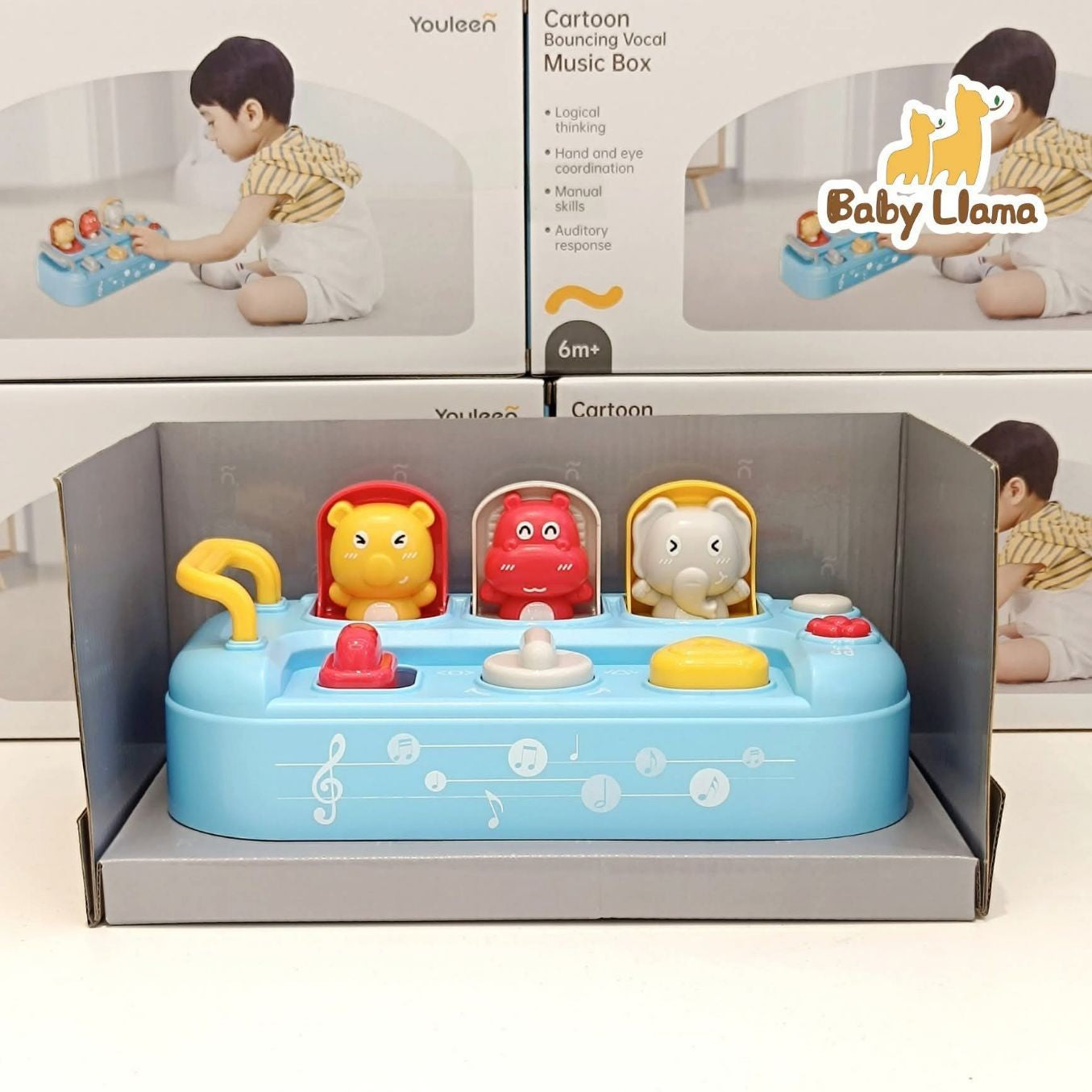 Youleen Cartoon Bouncing Vocal Music Box Toy