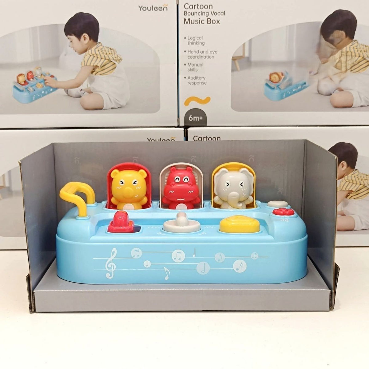 Youleen Cartoon Bouncing Vocal Music Box Toy