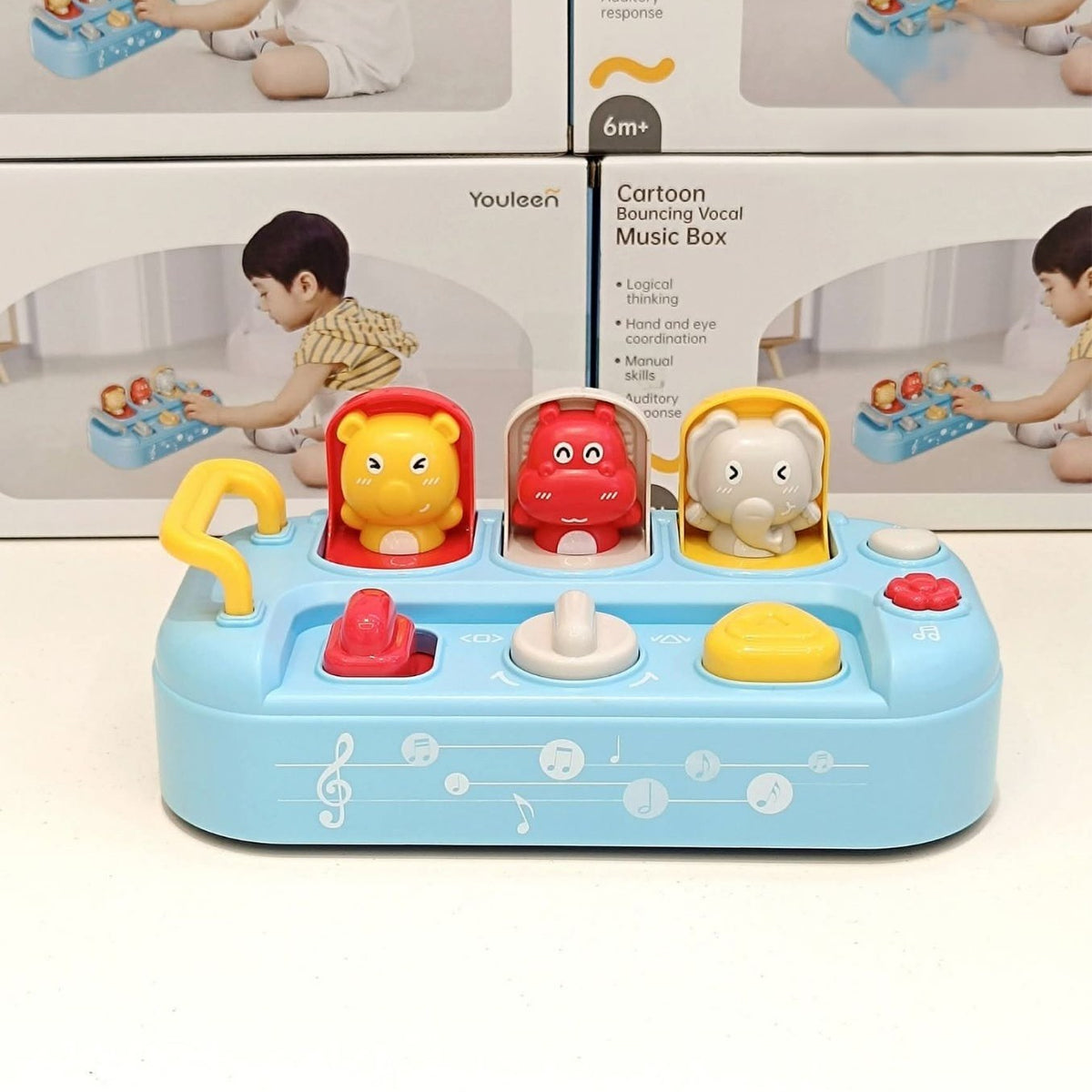 Youleen Cartoon Bouncing Vocal Music Box Toy