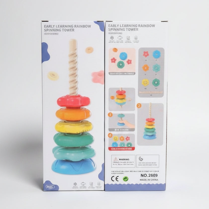 Early Learning Rainbow Spinning Tower