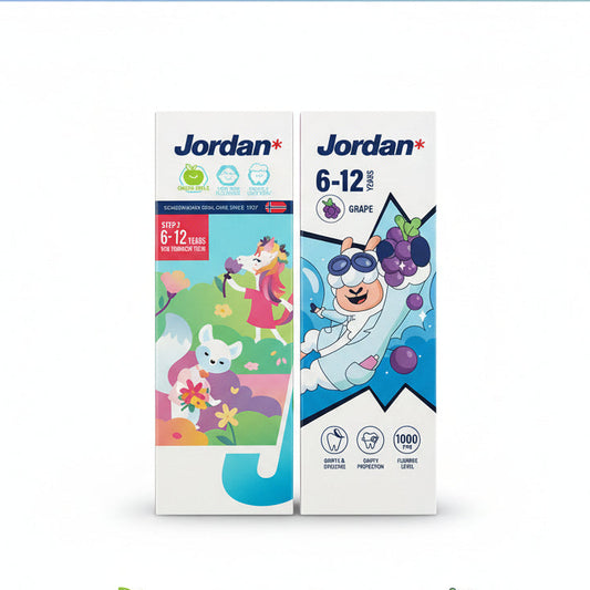 Jordan Step 2 Toothpaste Green Apple & Grape Flavours 75g 6-12Yr