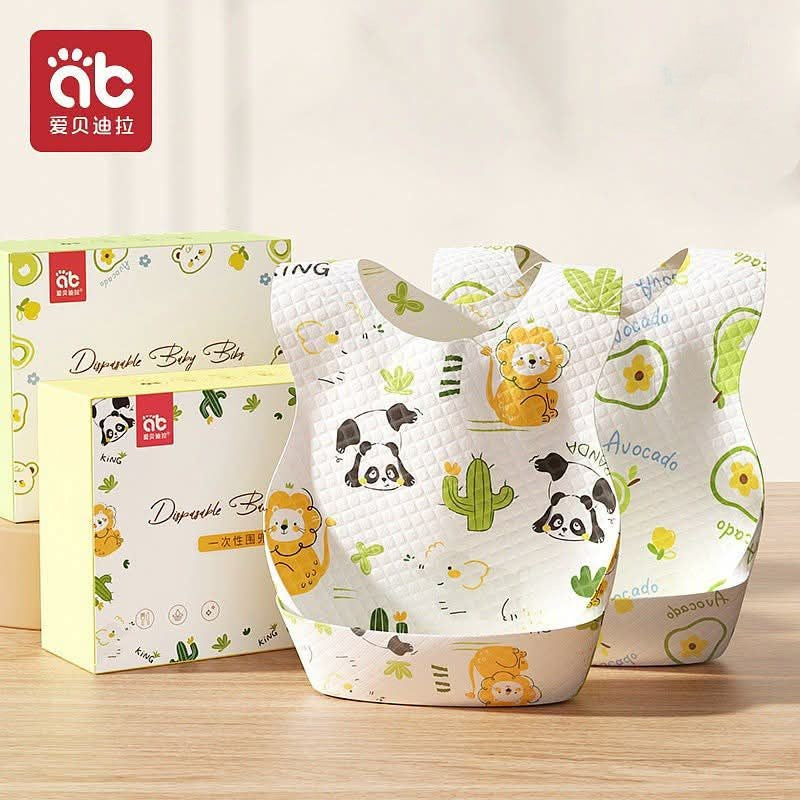 ab Disposable Baby Bibs Jungle animals, Cherry Bunny & Beep-Beep Car 20Pcs