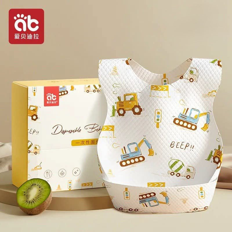 ab Disposable Baby Bibs Jungle animals, Cherry Bunny & Beep-Beep Car 20Pcs
