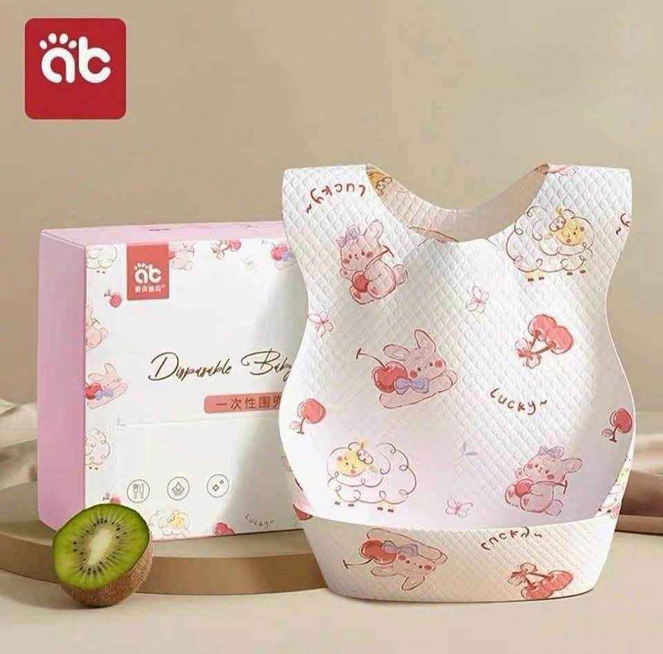 ab Disposable Baby Bibs Jungle animals, Cherry Bunny & Beep-Beep Car 20Pcs