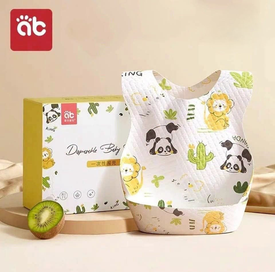 ab Disposable Baby Bibs Jungle animals, Cherry Bunny & Beep-Beep Car 20Pcs
