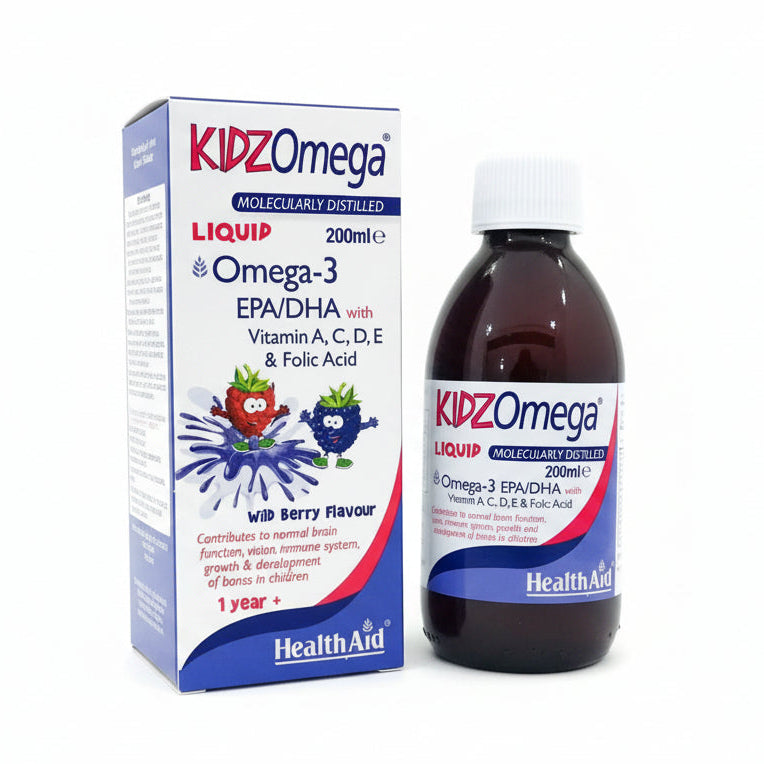 HealthAid Kidz Omega Molecularly Distilled Liquid Wild Berry Flavour 200ml 1Yr+