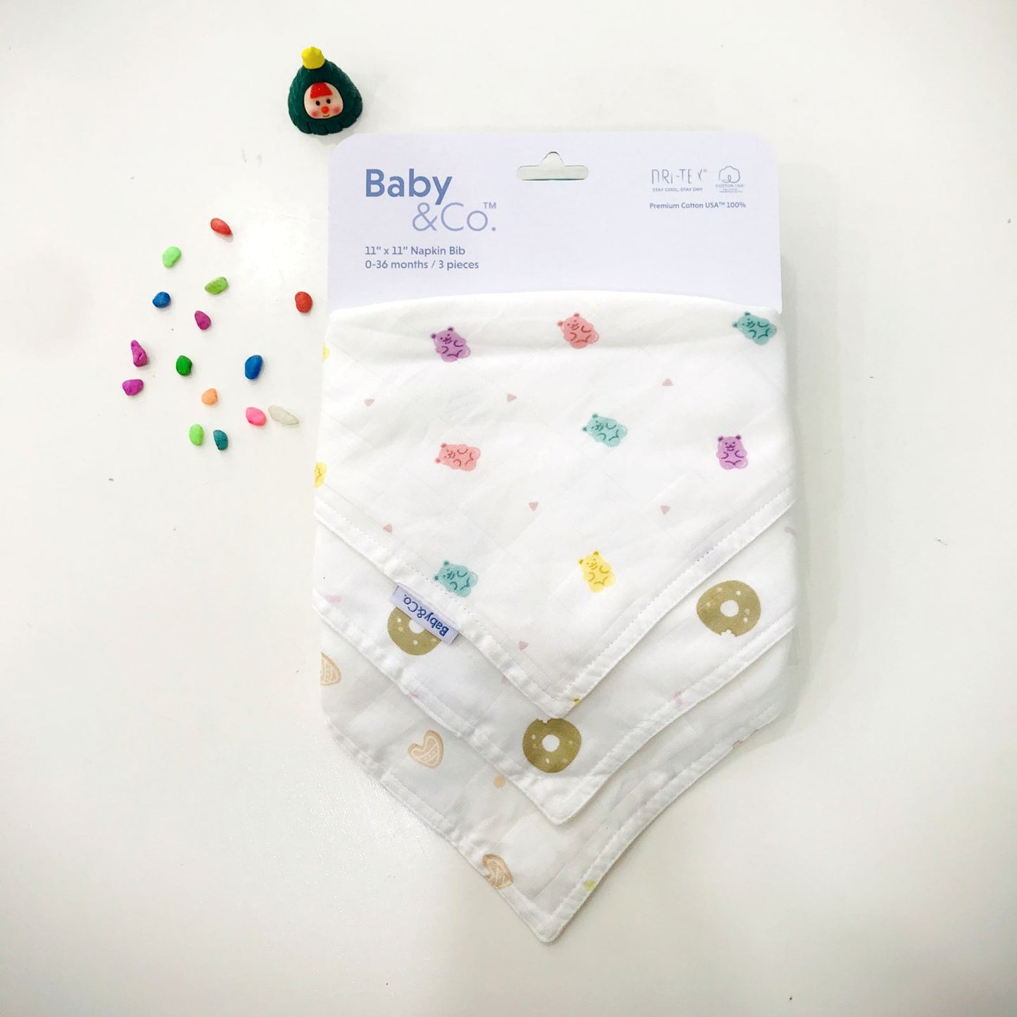 Baby & Co. Napkin Bib 11"x11" 3Pcs