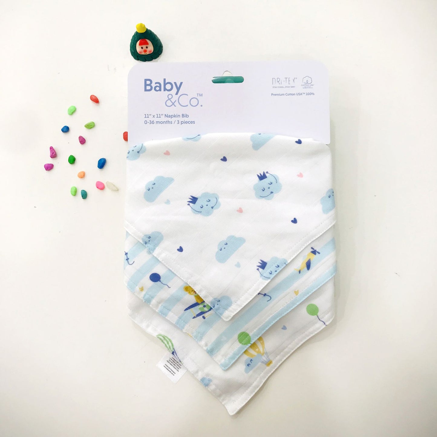 Baby & Co. Napkin Bib 11"x11" 3Pcs