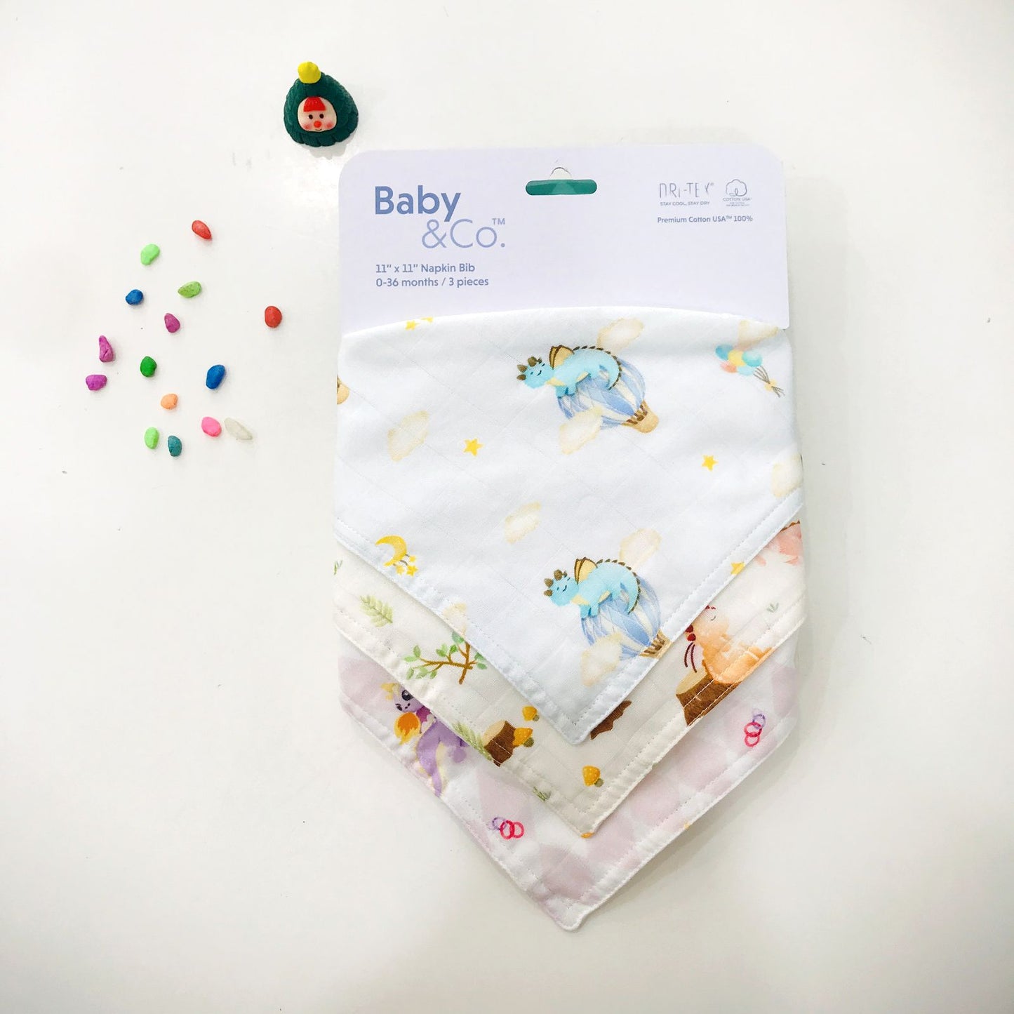 Baby & Co. Napkin Bib 11"x11" 3Pcs