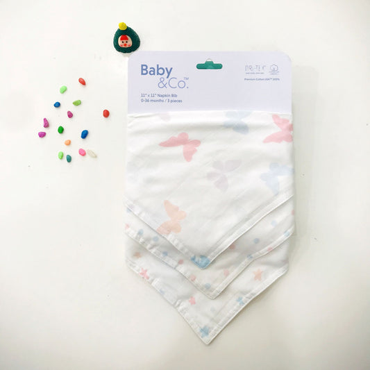 Baby & Co. Napkin Bib 11"x11" 3Pcs