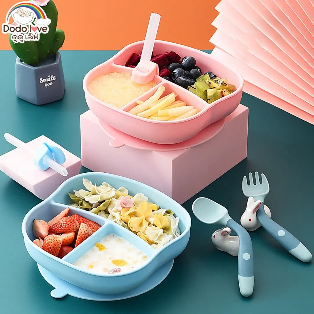 Dodo Love Silicone Plate Blue & Pink