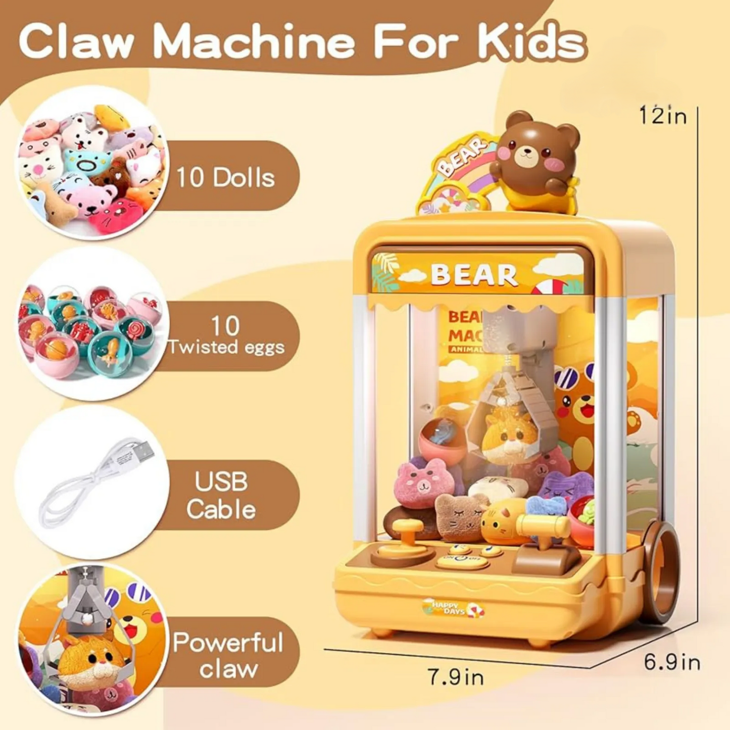 Claw Machine Rich Dolls & Gashapon Toy 3Yr+