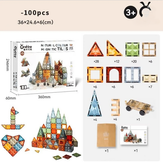 Onshine Natural Star Diamond Magnetic Tiles Toy 100Pcs