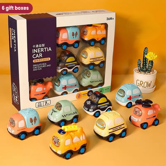 Fun Mini Inertia Car Puzzle Cartoon Set Toy 7Pcs 3Yr+