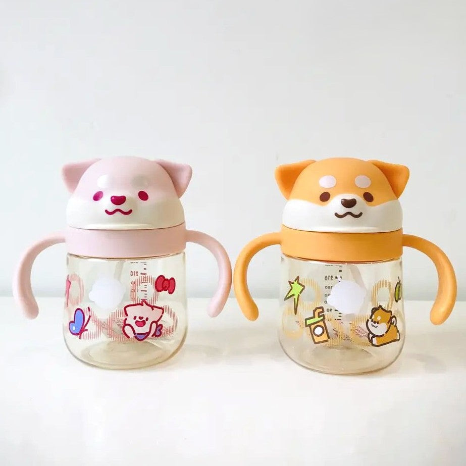 BabyCare Shiba Inu PPSU Training Cup Orange & Pink 340ml 6M+