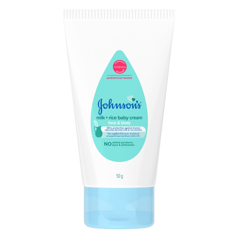 Johnson's Milk+Rice Baby Cream Face & Body (Tube)