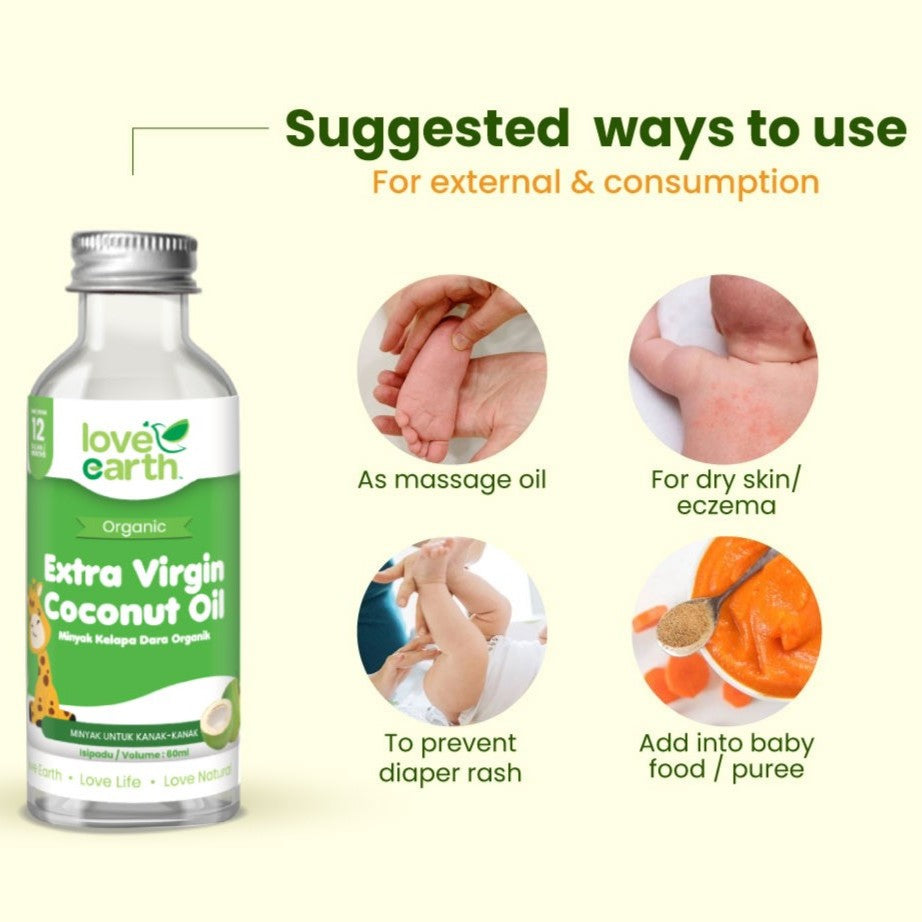 Love Earth Organic Extra Virgin Coconut Oil 60ml