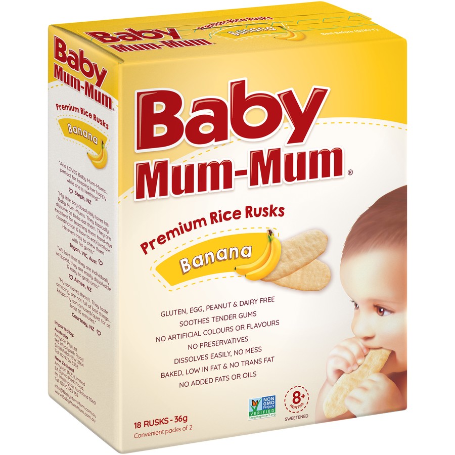 Baby Mum-Mum Premium Rice Rusks 18Rusks-36g