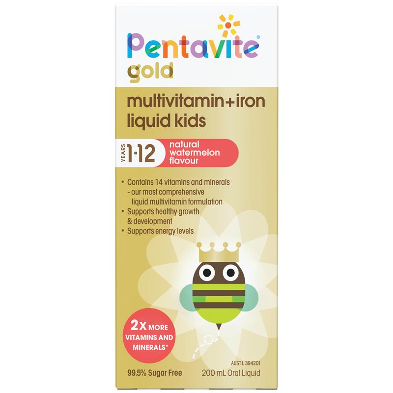 Pentavite Gold Multivitamin+iron Liquid for Kids 200ml