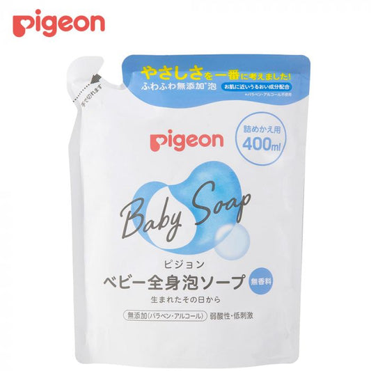 Pigeon Baby Body Foam Soap Fragrance Free Refill 400ml