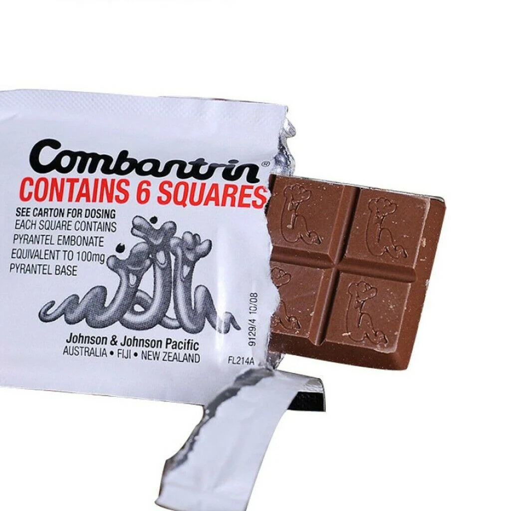 Combantrin Pyrantel Chocolate Squares  For Threadworm 24Pcs