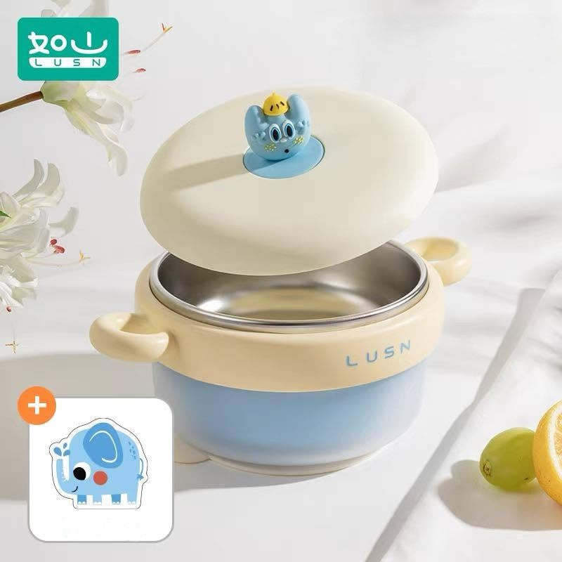 LUSN Doll Insulated Bowl Blue & Pink