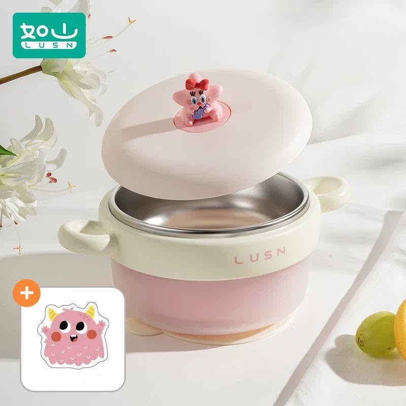 LUSN Doll Insulated Bowl Blue & Pink