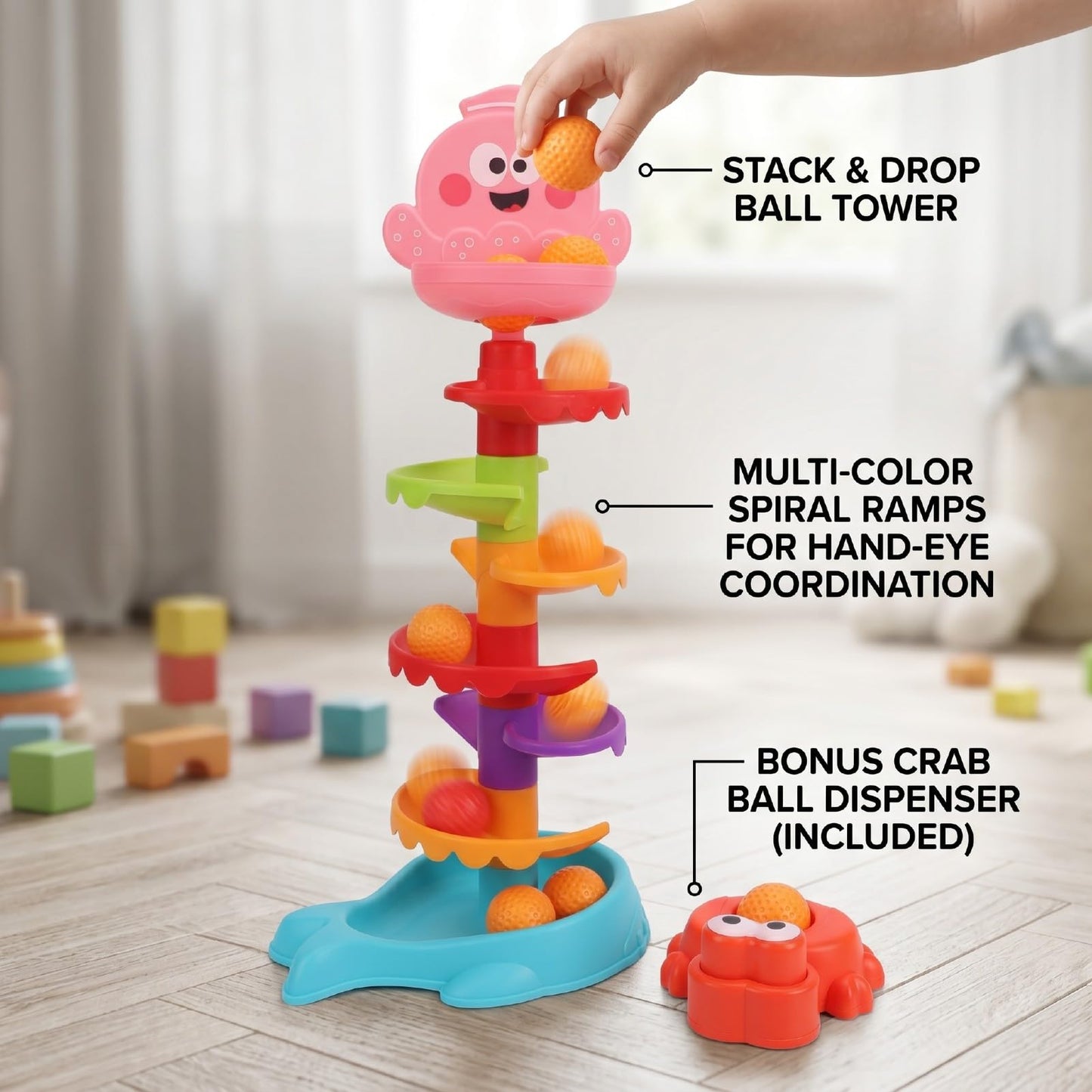 Aiyingle Cartoon Crab Ball Shoot Machine 18M+