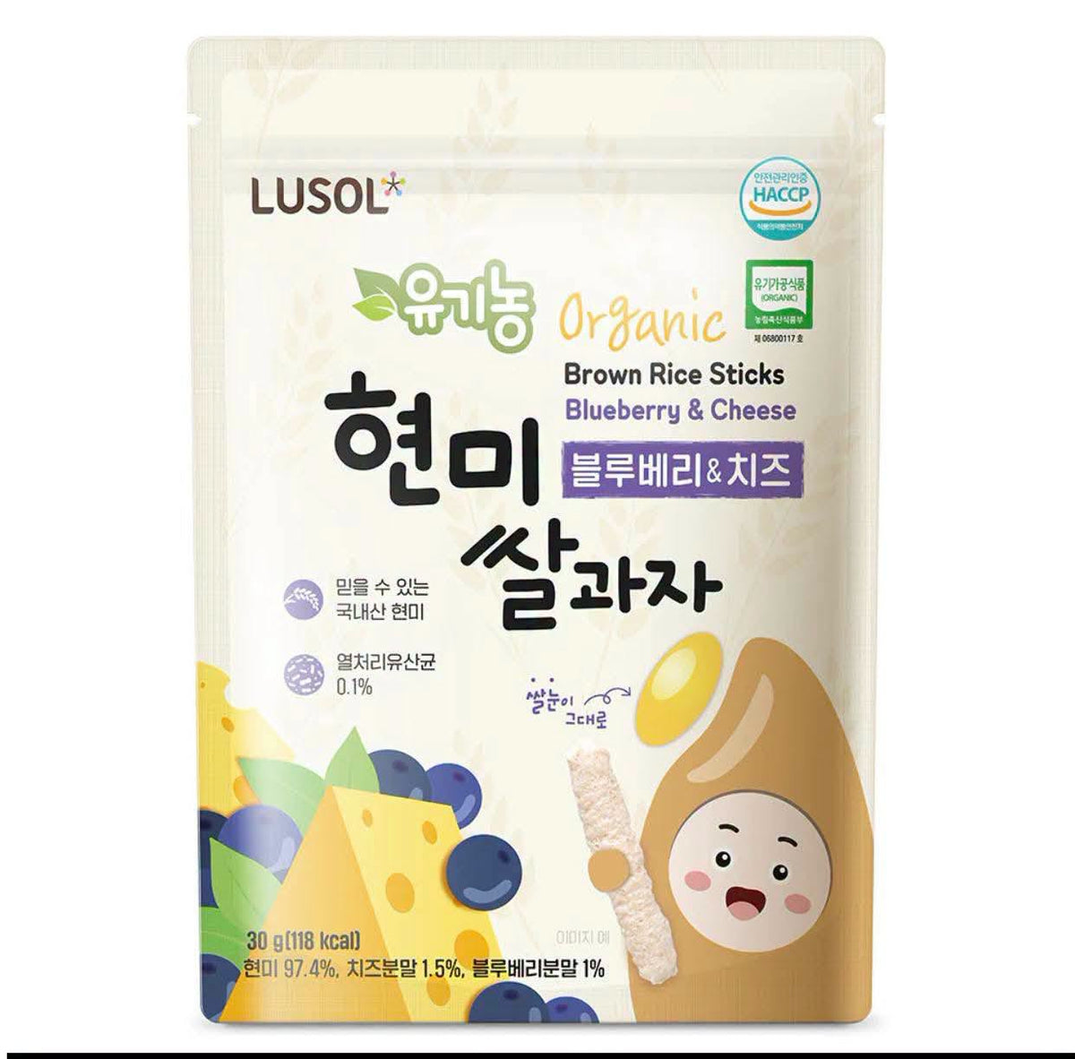Lusol Brown Rice Sticks Apple & Carrot, Blueberry & Cheese 30g